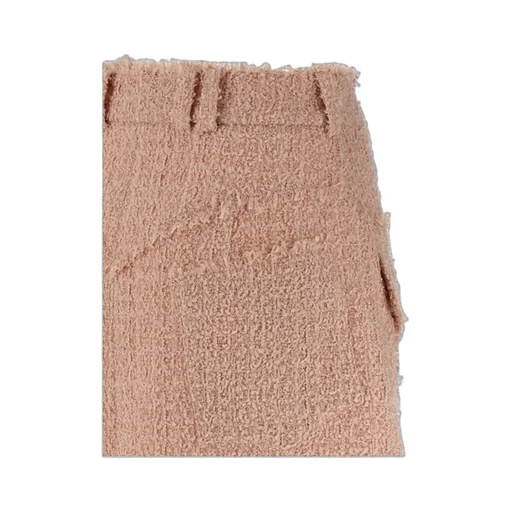 Frayed Hem Tweed Skirt