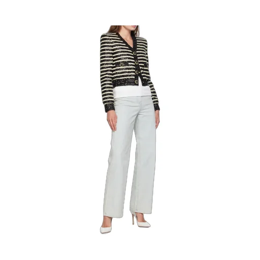 Striped Sequinned Cropped Jacket