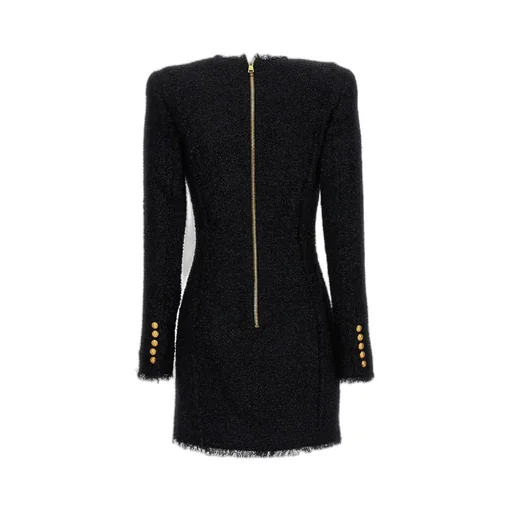Glitter-Detail Tweed Minidress