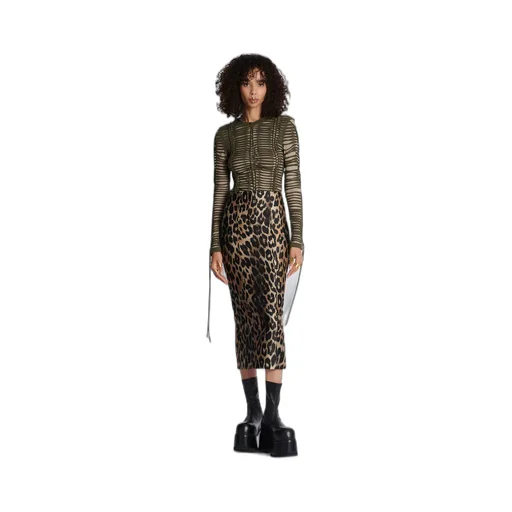 Animal-Printed Midi Skirt