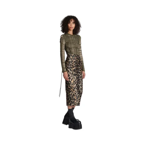 Animal-Printed Midi Skirt