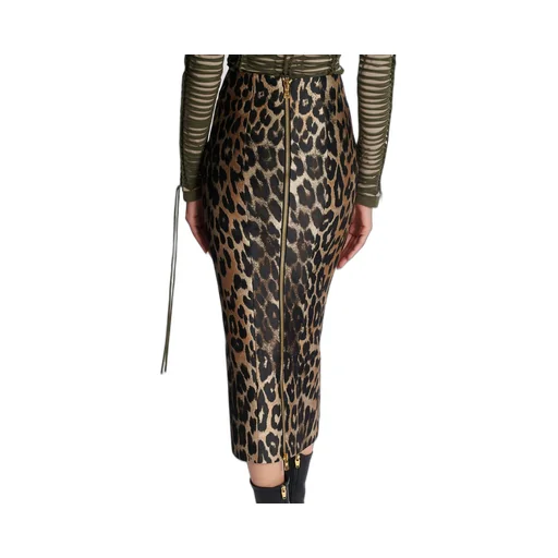 Animal-Printed Midi Skirt