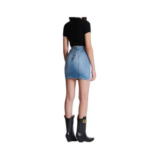Buttoned Denim Skirt