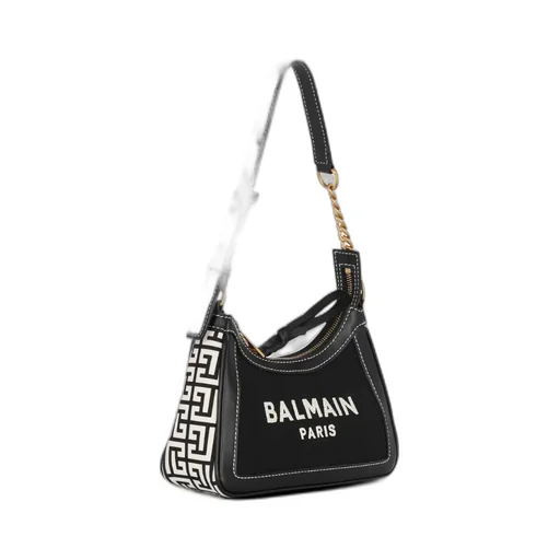 B-Army Monogrammed Canvas And Smooth Leather Handbag