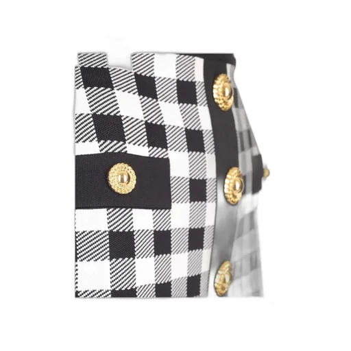 Fine-Knit Gingham Skirt