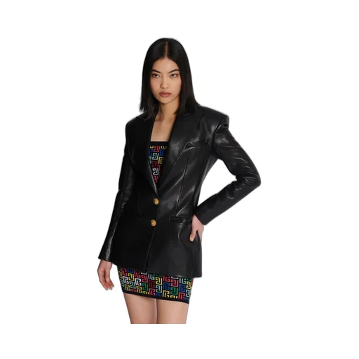 Single-Breasted Leather Jacket