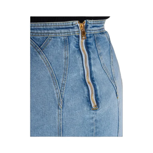 Buttoned Denim Skirt