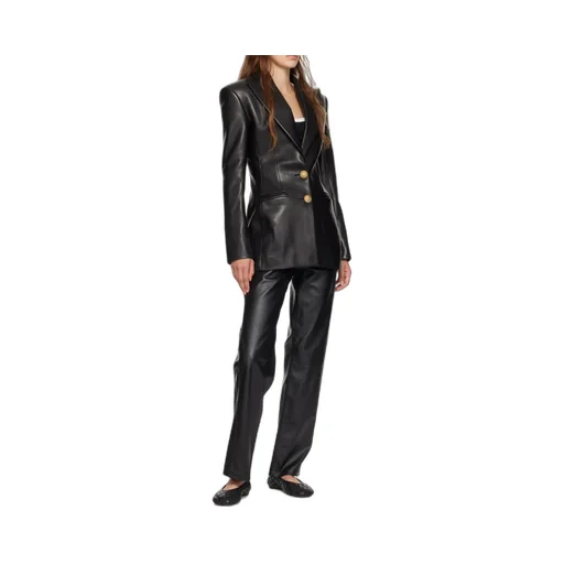 Single-Breasted Leather Jacket