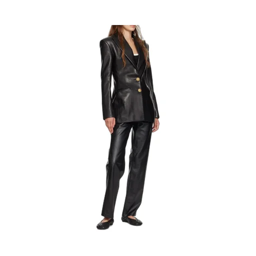 Single-Breasted Leather Jacket