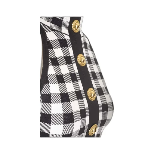 Gingham-Check Pattern Sleeveless Top