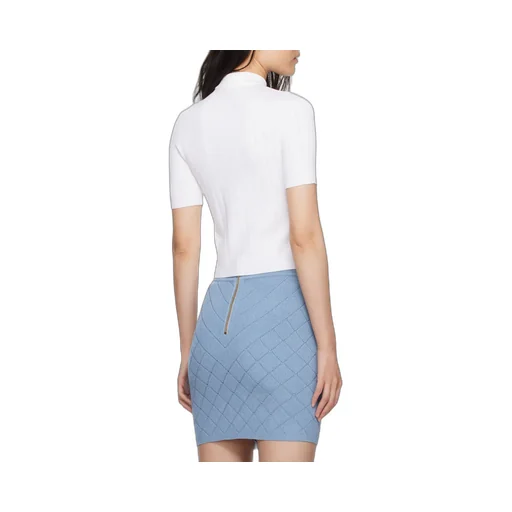 Ribbed-Knit Short-Sleeved Cardigan