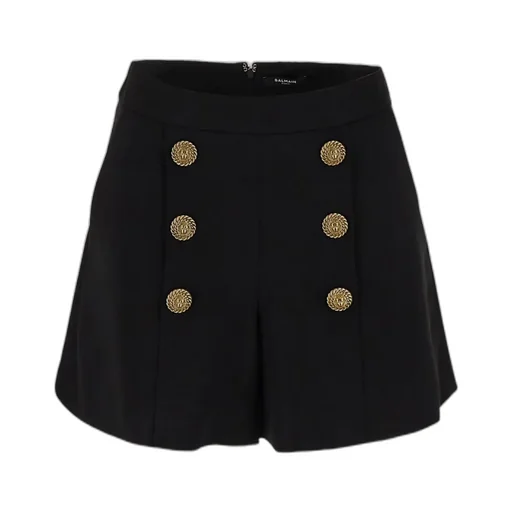 Button Embellished Rear Zipped Shorts