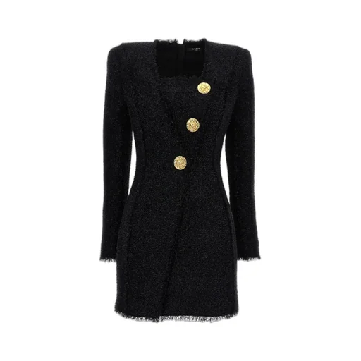 Glitter-Detail Tweed Minidress