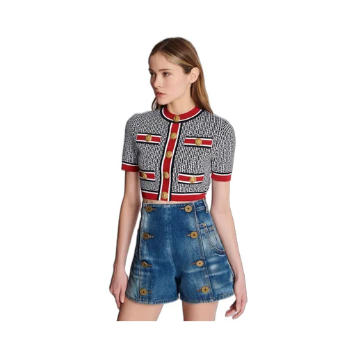 Jacquard Monogrammed Top