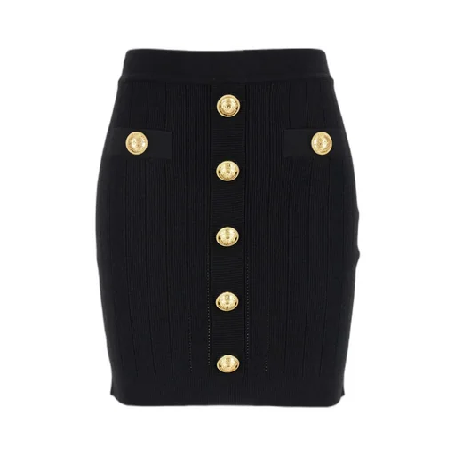 Button Detailed High-Rise Mini Skirt