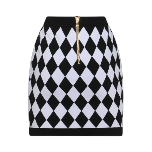 Diamond Pattern Knit Mini Skirt