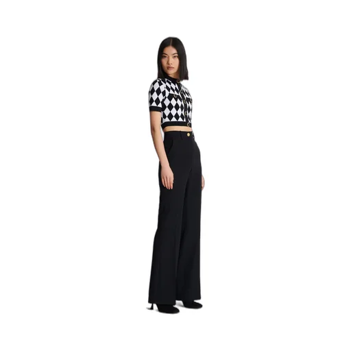 Diamond Pattern Knit Cropped Top