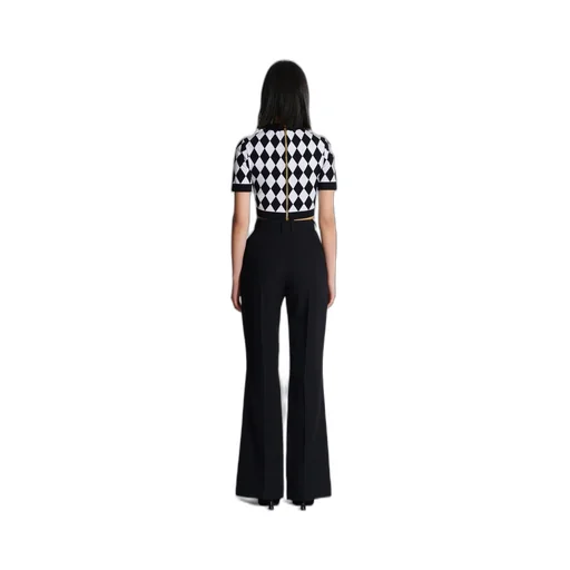 Diamond Pattern Knit Cropped Top