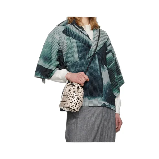 Geometric-Pattern Bucket Bag