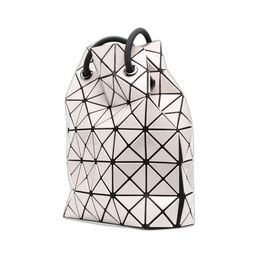 Geometric-Pattern Drawstring Shoulder Bag