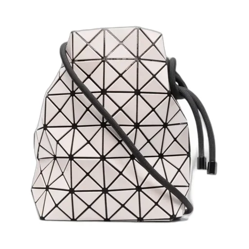 Geometric-Pattern Drawstring Shoulder Bag