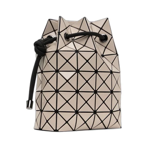 Geometric-Pattern Bucket Bag