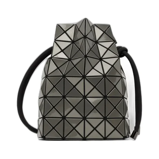 Geometric-Design Drawstring Shoulder Bag