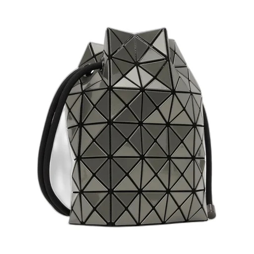 Geometric-Design Drawstring Shoulder Bag