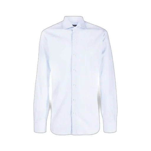 Stripe Print Spread-Collar Shirt