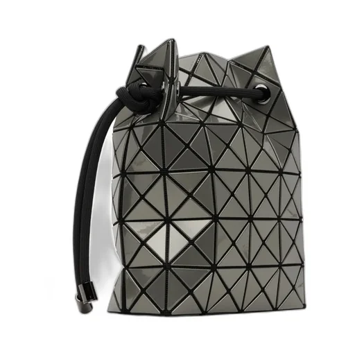Geometric-Design Drawstring Shoulder Bag