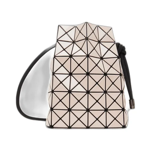 Geometric-Panelled Drawstring Bucket Bag