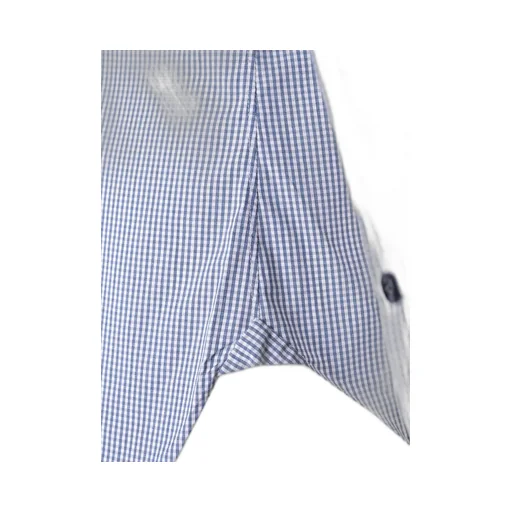 Mini-Check Curved Hem Shirt