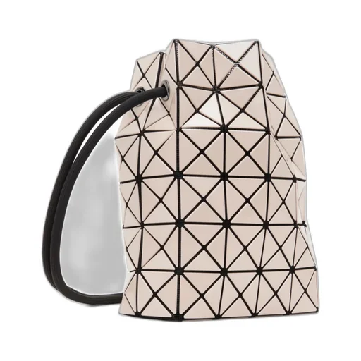 Geometric-Panelled Drawstring Bucket Bag