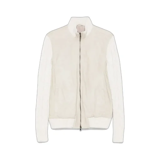 Cable-Knit Leather Jacket