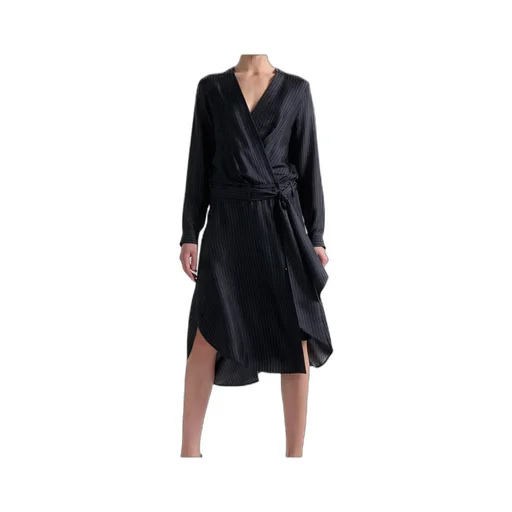 Pinstriped Silk Dress