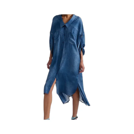 Denim Print Shirt Dress
