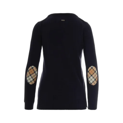 Wool-Cotton Blend Sweater With Elbow Patches