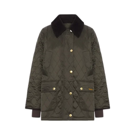 Quilted Corduroy-Collar Jacket
