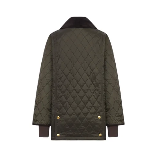 Quilted Corduroy-Collar Jacket