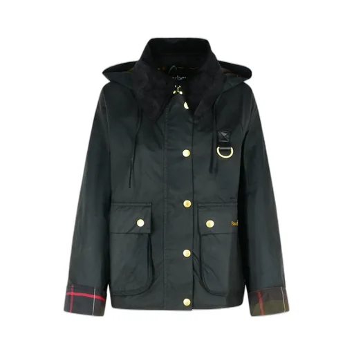 Hooded Corduroy-Collar Jacket
