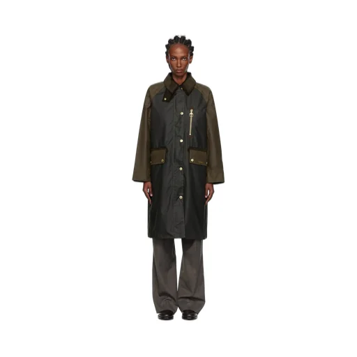 Raglan-Sleeve Buttoned Coat