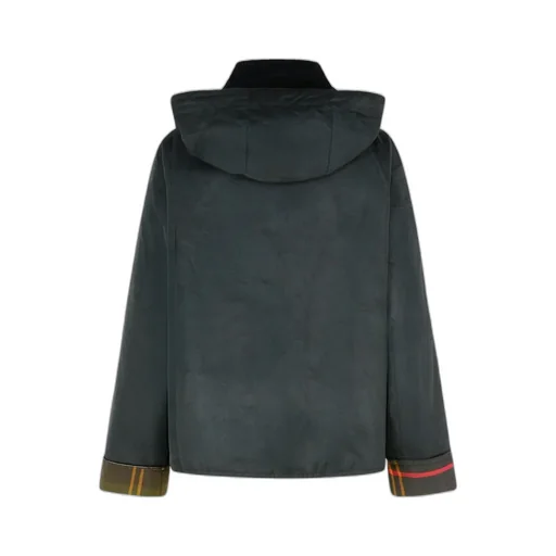 Hooded Corduroy-Collar Jacket