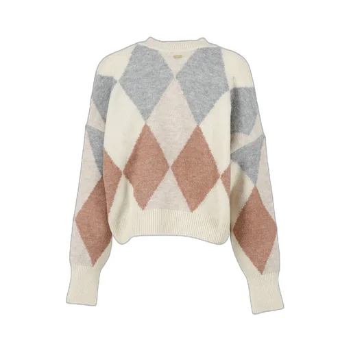 Diamond-Pattern Wool-Blend Cardigan