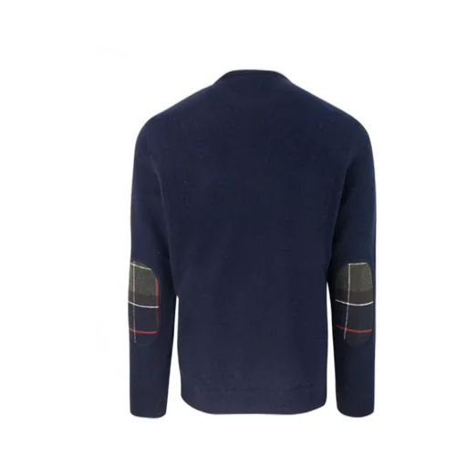 Checked-Panel Crewneck Jumper