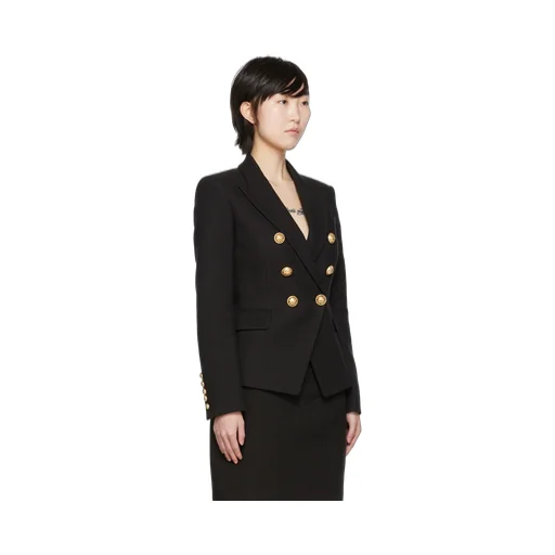 Cotton Piqué Double-Buttoned Jacket