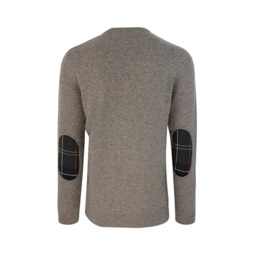 Checked-Panel Crewneck Jumper