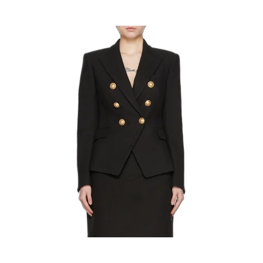Cotton Piqué Double-Buttoned Jacket