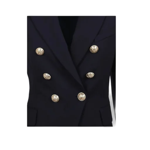 Notched Lapel 6 Button Double-Breasted Blazer