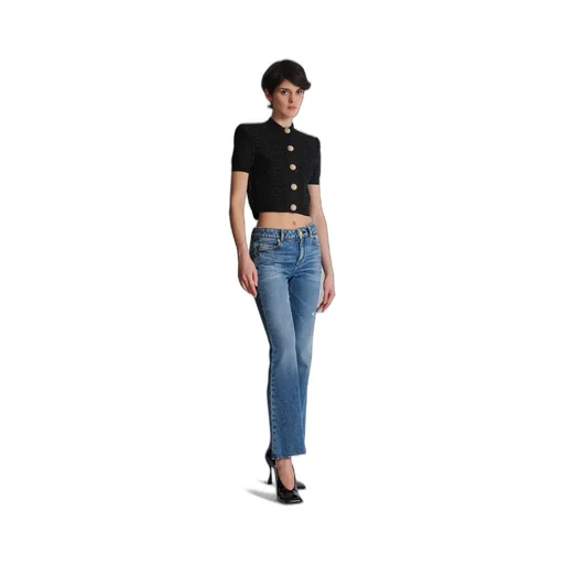Cropped Buttoned Cardigan