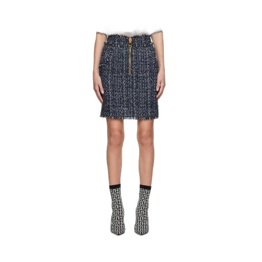 Denim Tweed Mini Skirt
